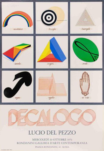 Decalogue Offset Poster in the style of Lucio del Pezzo, 1976 for