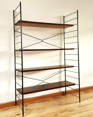Mid-Century Scandinavian Modern Icon Freestanding Ladder Shelf
