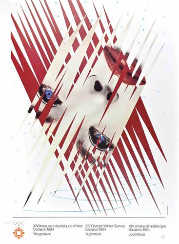 Vintage Poster Ice Point XIV Olympic Winter Games Sarajevo, 1984