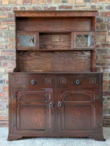 Oak Welsh Tudor Revival Dresser, 1970s for sale at Pamono