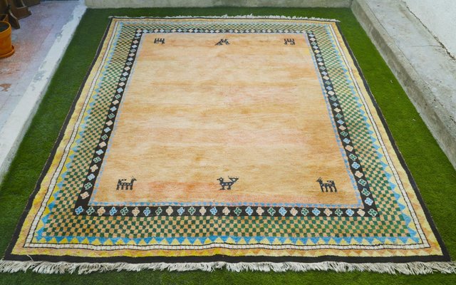 Großer Gabbeh Teppich aus handgeknüpfter Wolle, 1990er bei Pamono kaufen