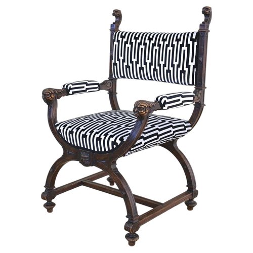 Antique Renaissance Revival X-Chair, Austria, 1860 for sale at Pamono