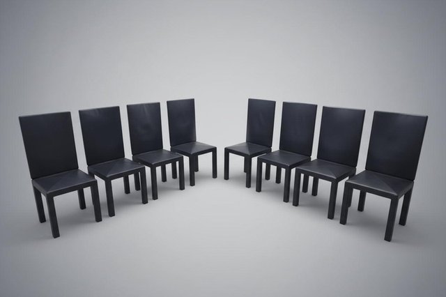 Arcadia Chairs in Leather from B&B Italia, Set of 8 for sale at Pamono