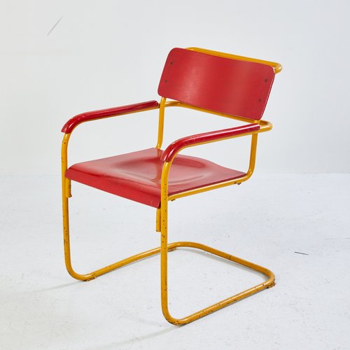 Stuhl Im Bauhaus Stil In Rot Blau 1960er Bei Pamono Kaufen