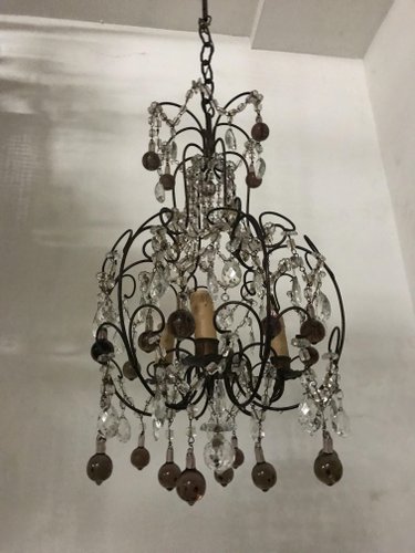 Vintage Italian Crystal Beaded Murano Glass Chandelier For At Vintage Italian Crystal Beaded Murano Glass Chandelier For At Pamono