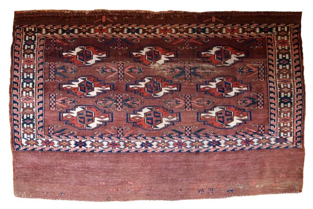 Yumosh Rug Antique Turkmenistani Handmade Yomud Rug, 1880s for sale at Pamono