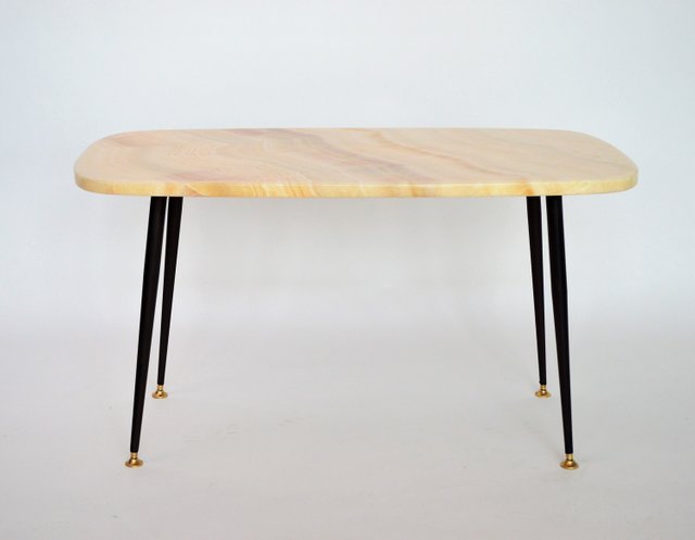 Pink Marble Top Coffee Table Or Side 1950s