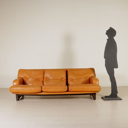 Leather Foam Padding Sofa 1960s