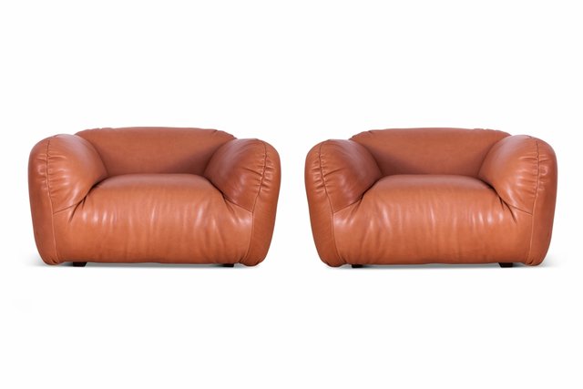 Vintage Italian Leather Club Chairs Set Of 2 For At Pamono