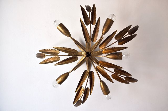 Sun Ceiling Light In Gold Leaf 1950s For At Pamono