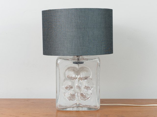 Textured Glass Flower Lamp Base 1970s For At Pamono Textured Glass Flower Lamp Base 1970s, Square Glass Table Lamp Base