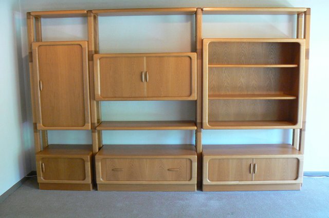 Large Oak Wall Unit With Sliding Doors From Dyrlund 1980s For At Pamono Large Oak Wall Unit With Sliding Doors, Large Wall Storage Units With Doors