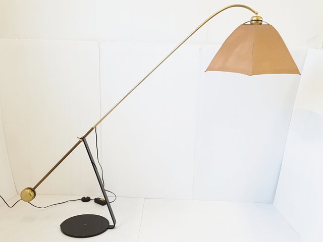 Mid Century German Steel Pendulum Floor Lamp 1970s