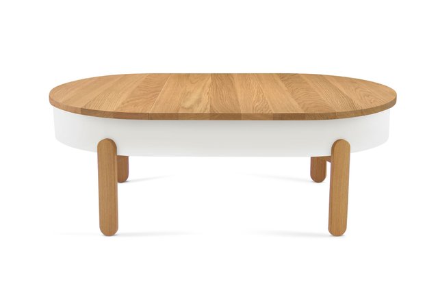 Large Oak White Batea Coffee Table By, Coffee Table That Opens Up For Storage Space