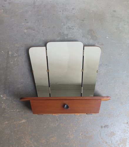 Foldable Mirror With Shelf And Small Storage Compartment 1950s For Foldable Mirror With Shelf And Small Storage Compartment 1950s For At Pamono