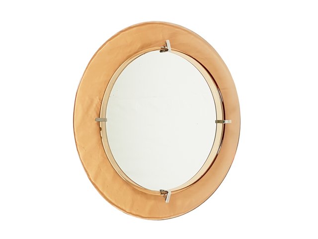 Circular Wall Mirror From Cristal Art 1960s