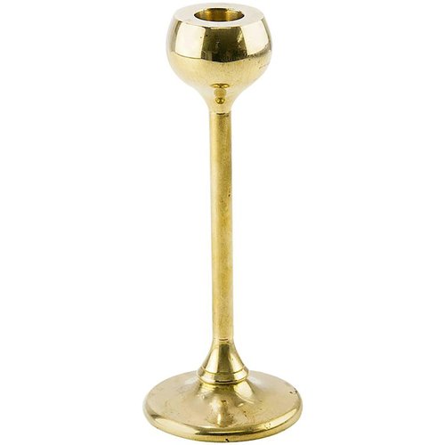 Bougeoir En Laiton Du XXe Siècle - Hauteur 20 Cm - Décoration Art Doré