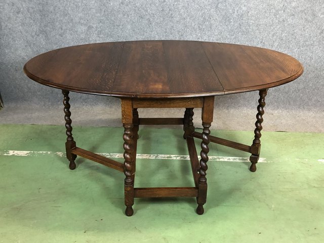 Antique English Oak Folding Table For At Pamono