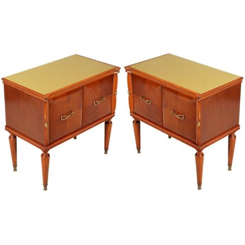 MidCentury Walnut Nightstands, Set of 2 for sale at Pamono