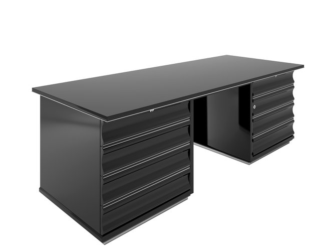 black desk with drawers