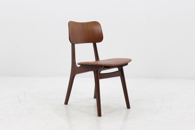 Teak & Leather Dining Chairs from Bolting Stolefabrik, 1960s, Set of 4 Teak & Leather Dining Chairs from Bolting Stolefabrik, 1960s, Set of 4