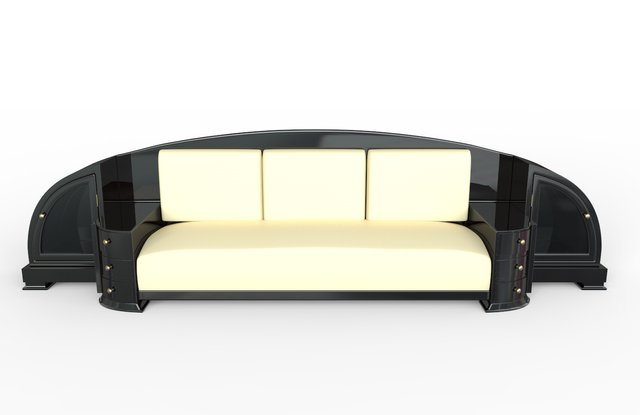 Art Deco Black Sofa 1920s