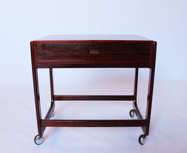 Small Work Table in Rosewood with Wheels from Gelsted, 1960s for sale at Pamono