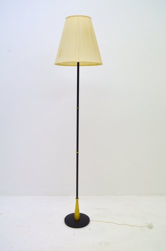 Scandinavian Modern Uplight Brass Floor, Modern Yellow Floor Lamp