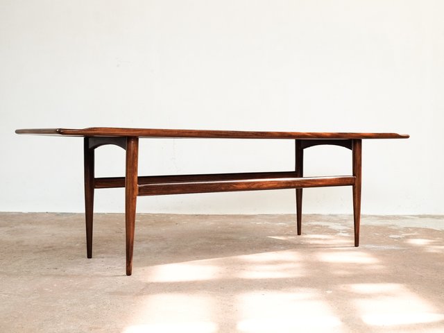Long Danish Coffee Table In Teak With Raised Edge 1960s For At Long Danish Coffee Table In Teak With Raised Edge 1960s For At Pamono