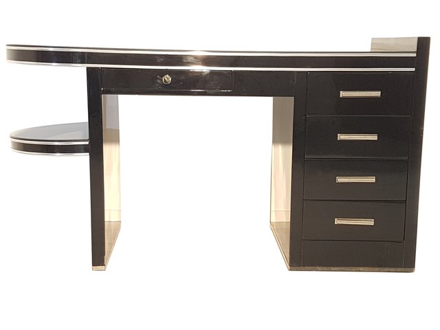 Black Art Deco Desk 1930s