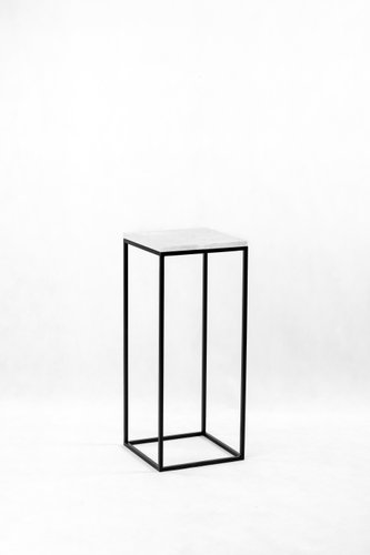 White Pillar Side Table By Un Common, Very Narrow Side Table