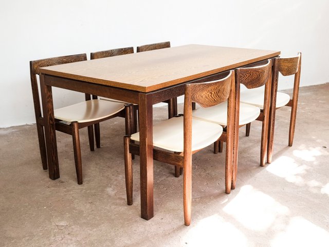 Wengé Dining Table Set 1960s For At Pamono