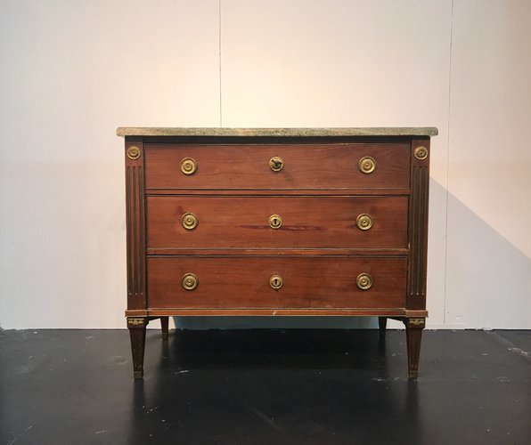Antique Mahogany Chest Of Drawers With Marble Top For Sale At Pamono