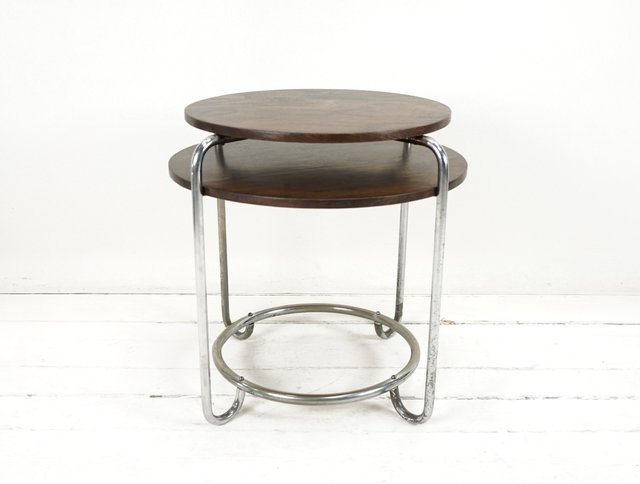 Two Tiered Round Side Table 1930s