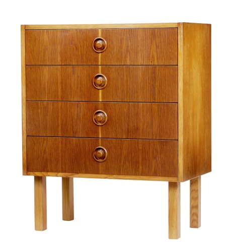 Small Oak And Teak Chest Of Drawers 1960s For Sale At Pamono