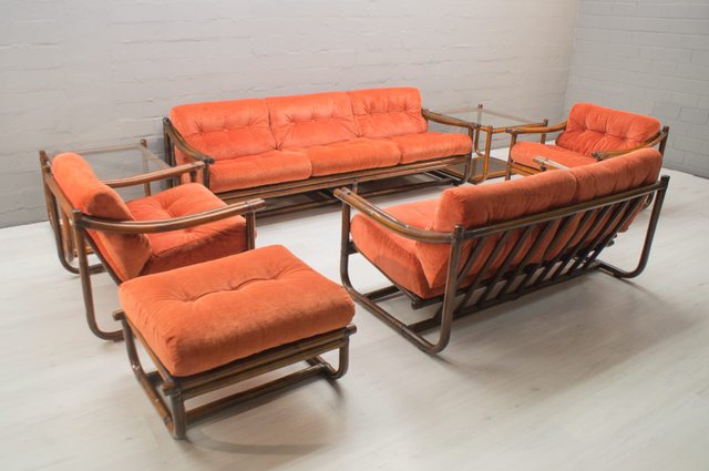 Mid Century Italian Bamboo Living Room Set 1960s For Sale At Pamono