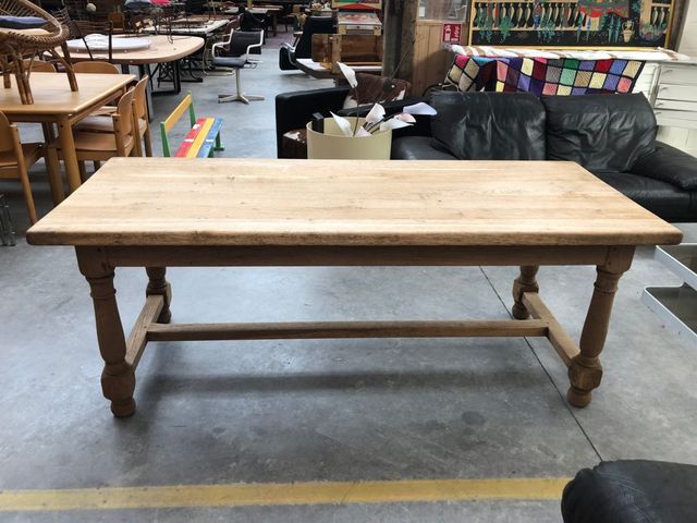 Vintage Solid Oak Farmhouse Table For At Pamono