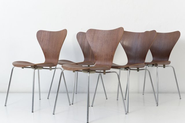 椅子 Arne Jacobsen 3170 Teak FRITZ HANSEN Arne Jacobsen Series-7 Teak Desk Chair for Fritz Hansen