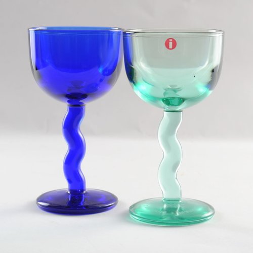 messulasi wine glasses by markku salo for iittala 1990s set of 2