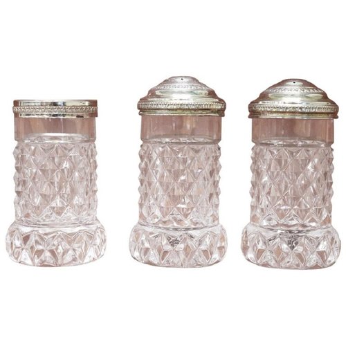Crystal Salt And Pepper Shakers 1930s Set Of 3 For Sale At Pamono