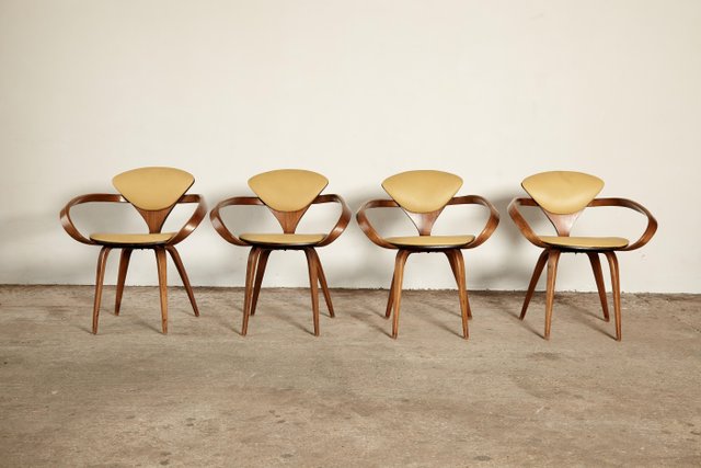 Pretzel Dining Chairs By Norman Cherner For Plycraft 1960s Set Pretzel Dining Chairs By Norman Cherner