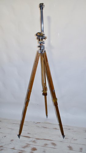 Trépied Ancien 19ème – Bois Et Bronze Doré – Réglable – Fait Main France