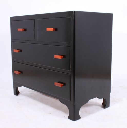Art Deco Black Lacquered Chest Of Drawers 1930s For At Pamono