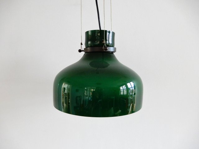 Vintage Green Glass Pendant Lamp