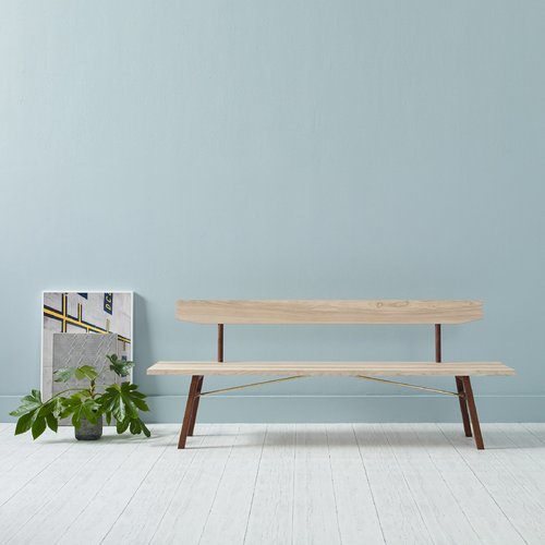 Small Ash Walnut Bench Back Two By, Small Outdoor Bench With Back