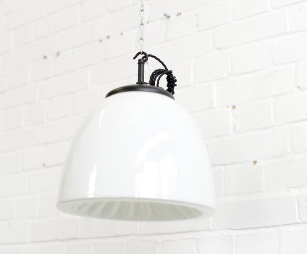 Czech Opaline Sunflower Pendant Light 1940s
