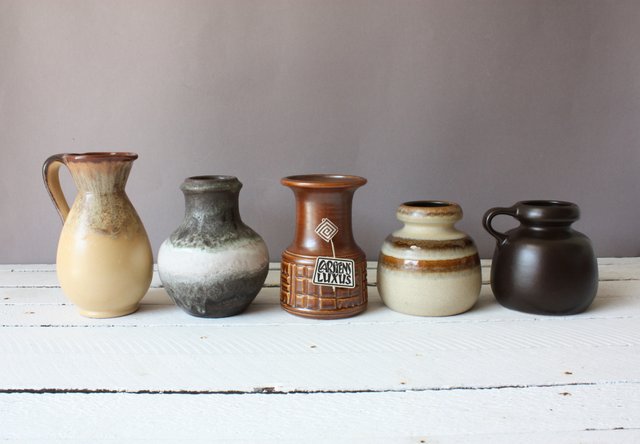 Small Mid Century Ceramic Vases From Carstens Tonnieshof Set Of 5