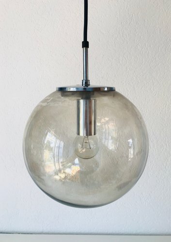 Glass Sphere Pendant Lamp From Limburg 1970s