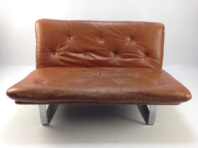 Vintage Leather Sofa By Kho Liang Ie For Artifort 1960s For Sale