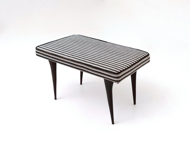 Schwarz Grau Weiss Gestreifte Bank Aus Samt 1950er Bei Pamono Kaufen